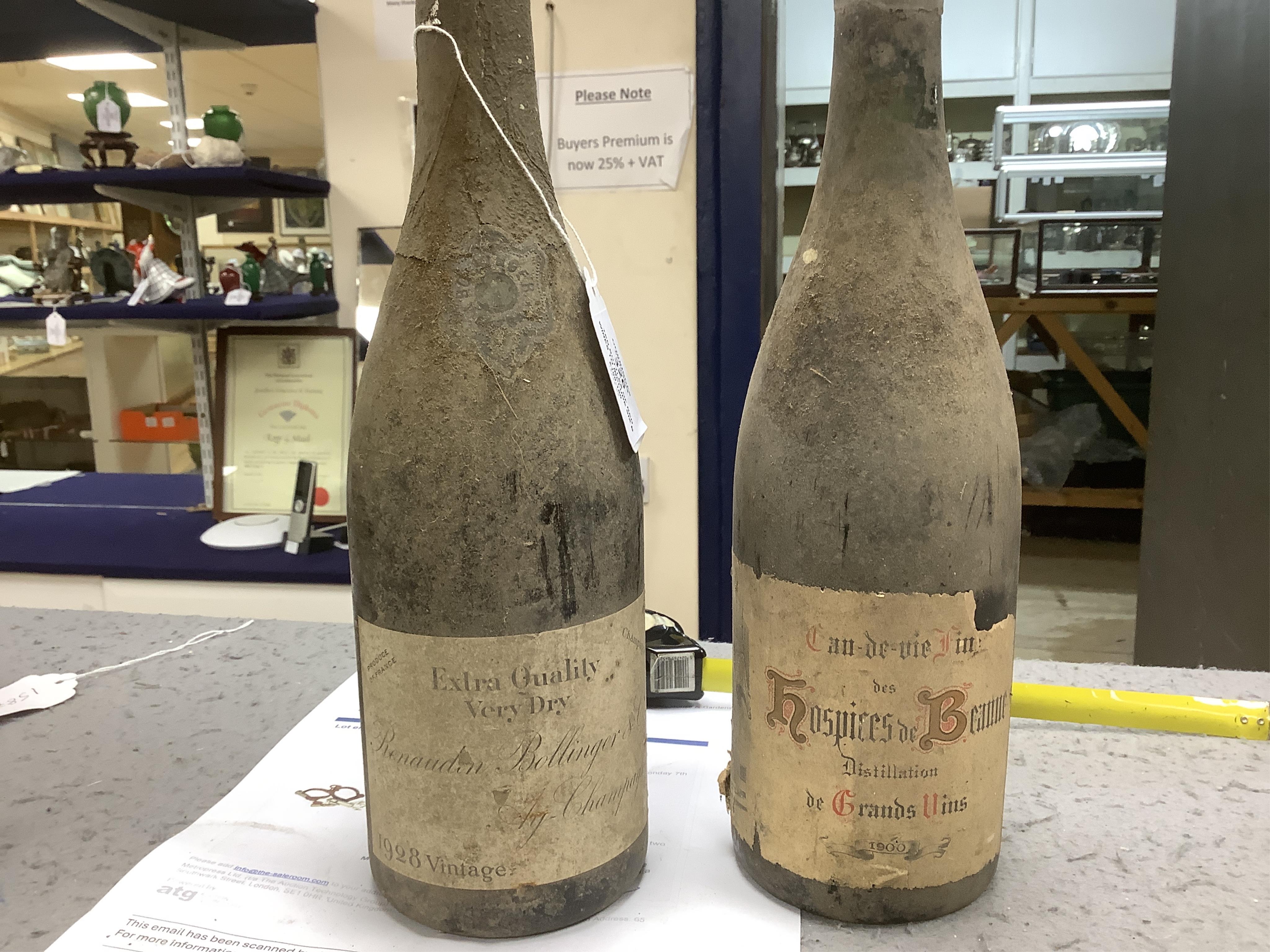 Ten bottles of red wines to include six bottles of mixed Claret/Bordeaux, four bottles Chateau de Ville-George’s, Grand Cru 1959, two bottles of Chateau Leoville Barton 1947 and two others without labels, a bottle Cau de